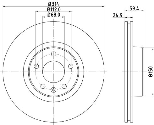 HELLA PAGID Bremžu diski 8DD 355 121-141